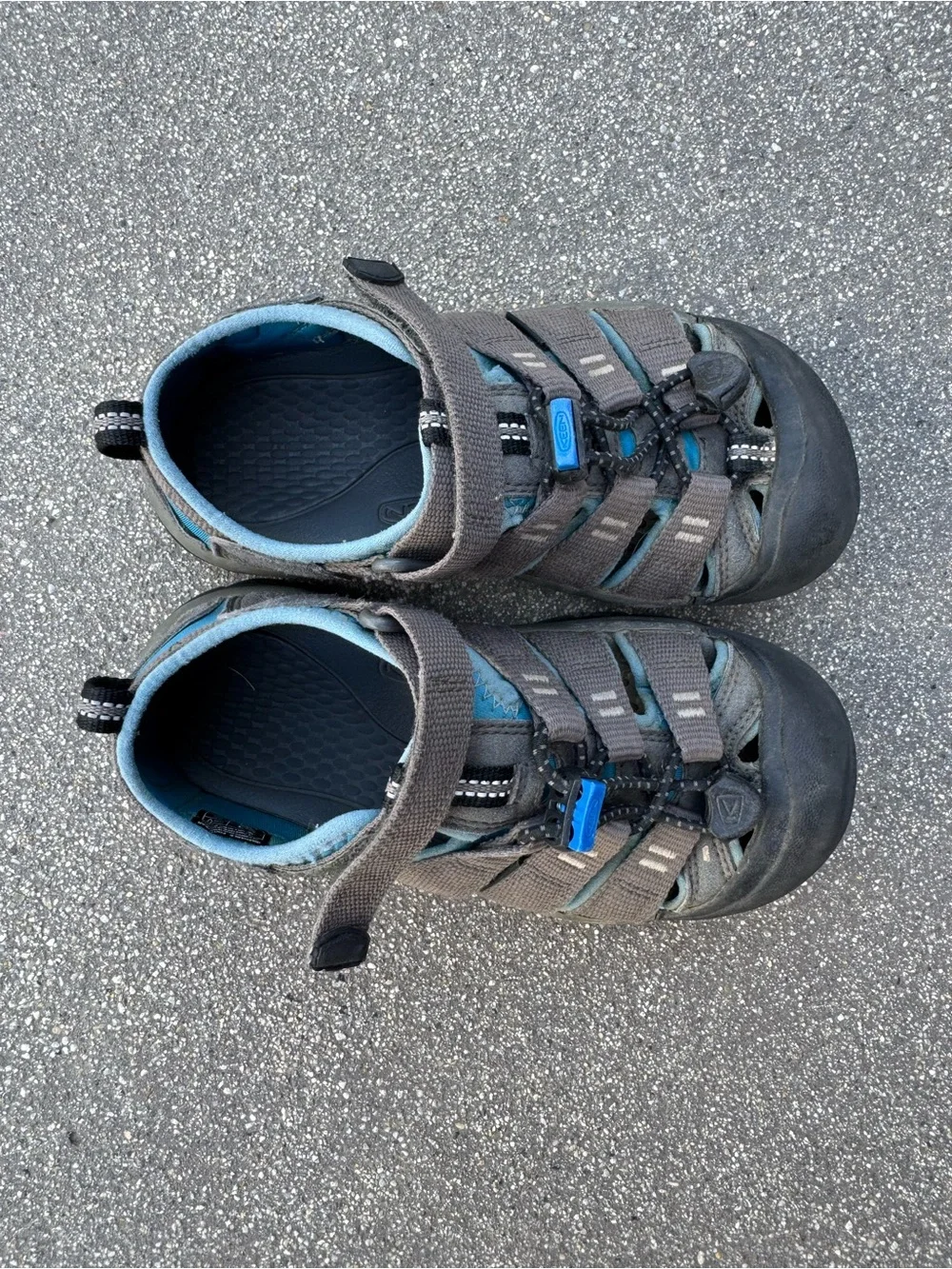 Keen Kids Grey and Blue Closed-Toe Outdoor Sandals